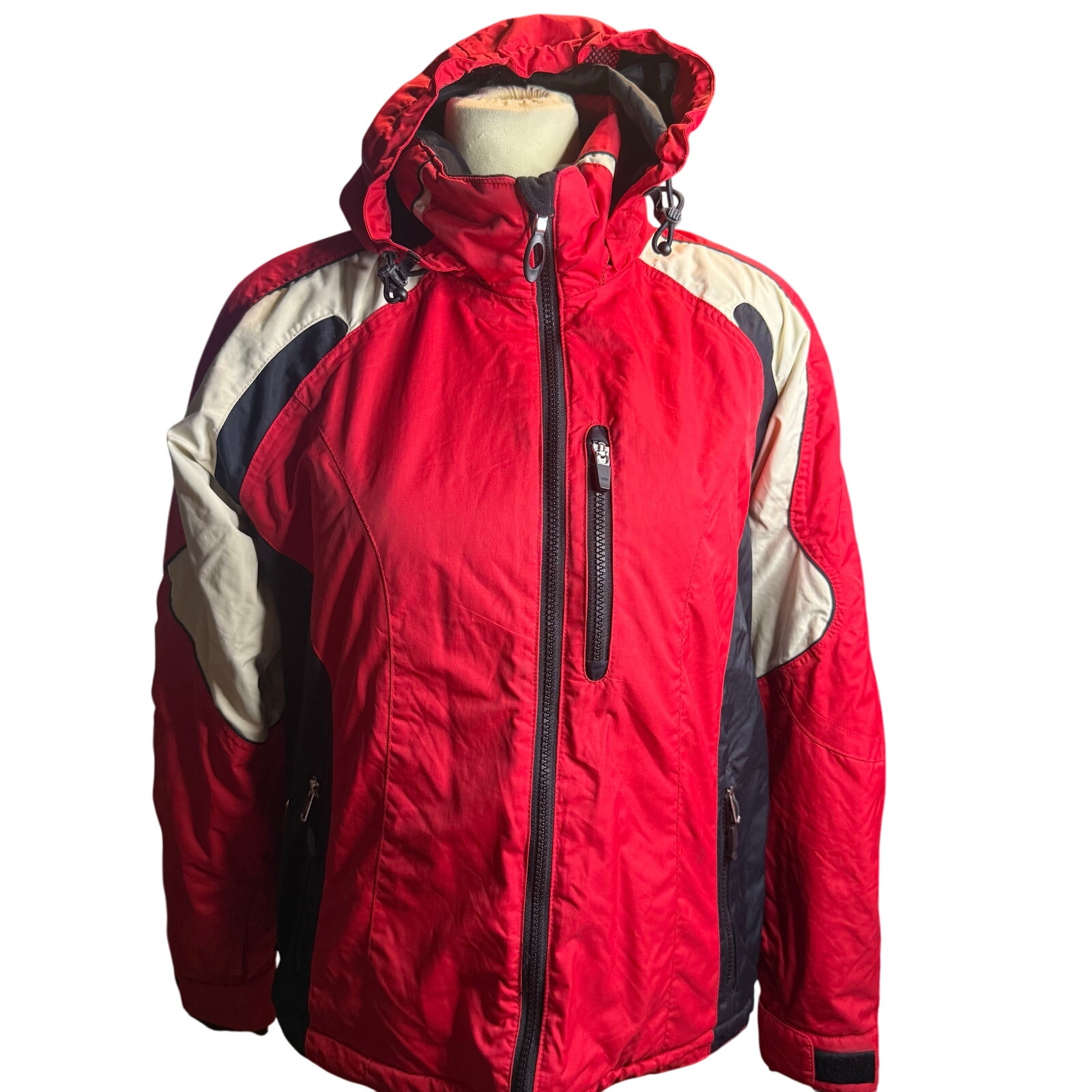 Obermeyer Flash X4 Ski Jacket, Red Waterproof Hooded Snow Coat, Women's Size 4